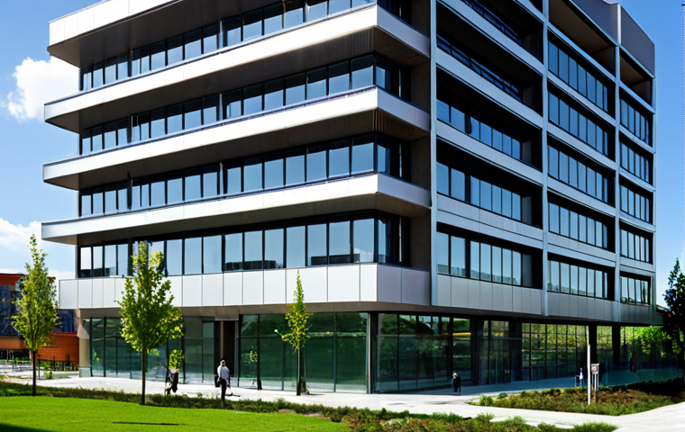 현대건축물 홍수 대비 건축 설계 - Modern Building with Advanced Drainage**

"A modern, multi-story building in a bustling city, featur...