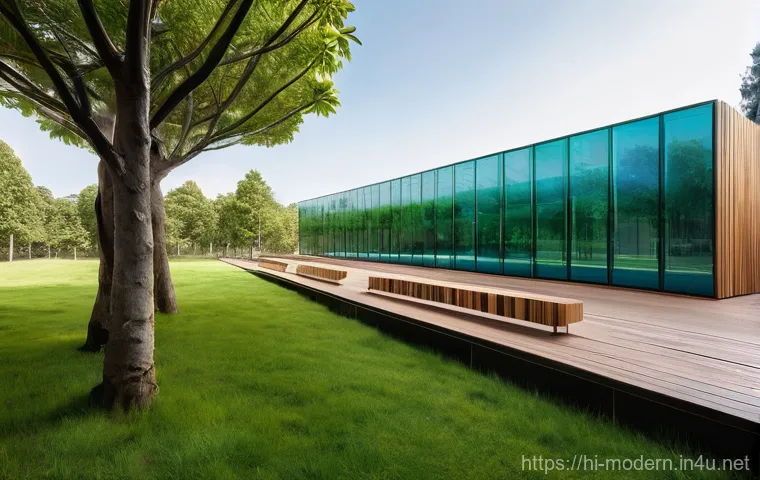 현대건축물 박물관 건축 사례 - **Prompt:** A group of diverse people, including adults and teenagers, are captivated inside a futur...